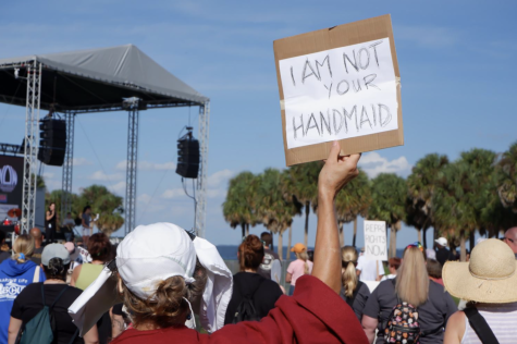 A photo taken at a local womens rights march in St. Petersburg, FL.