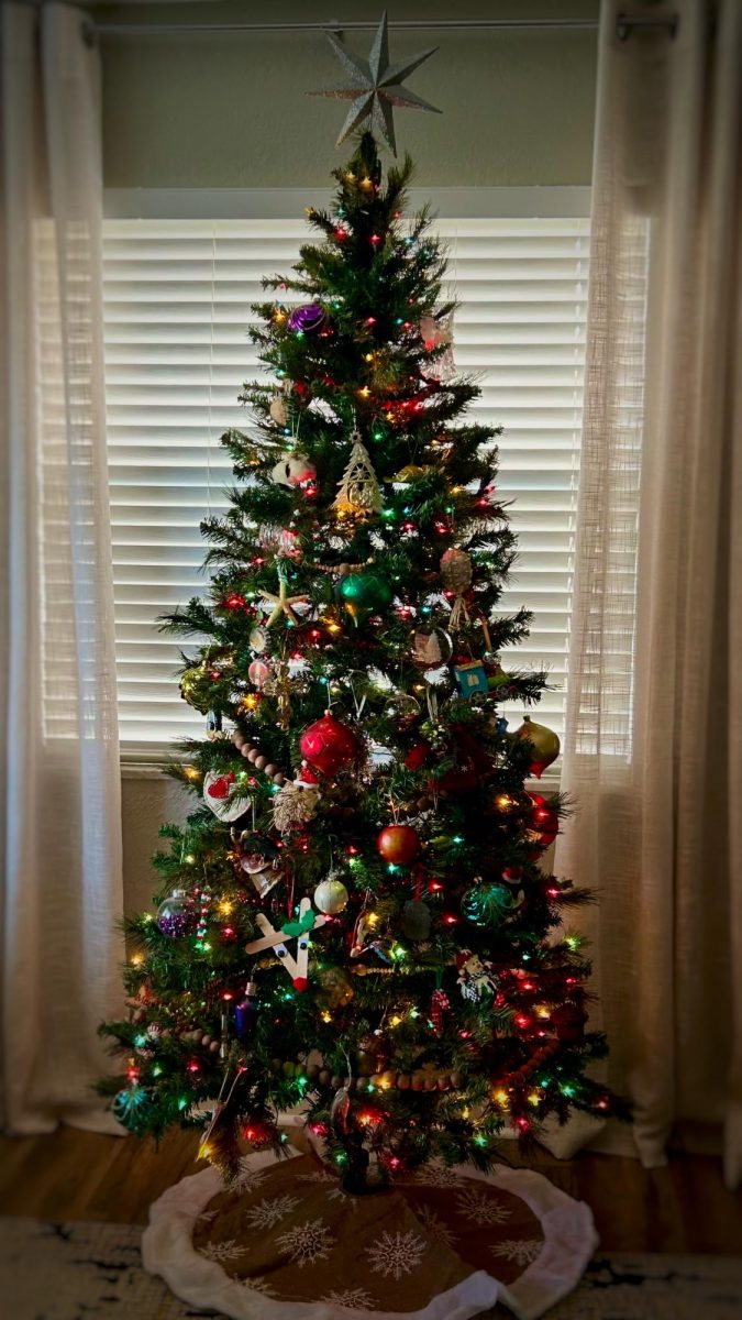 A Christmas tree representing one of the Holidays celebrated by students at St. Petersburg Highschool