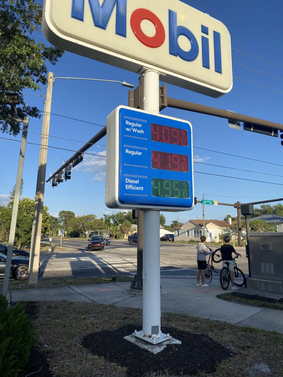 Recent gas prices at a Mobil station in Northeast St. Pete